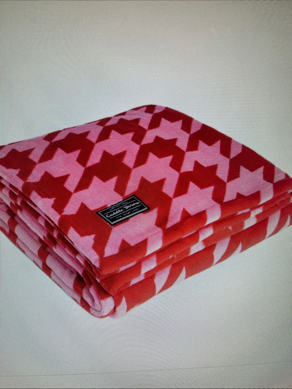 Lug - Cuddle Throw Blanket / Pink Micro Houndstooth